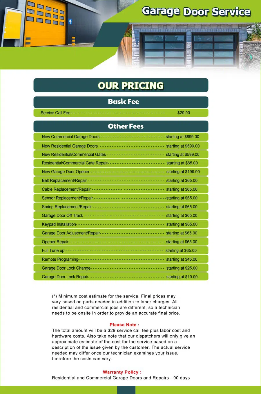 Garage Door 24 Hours Repairs Dallas, TX 469-264-5335